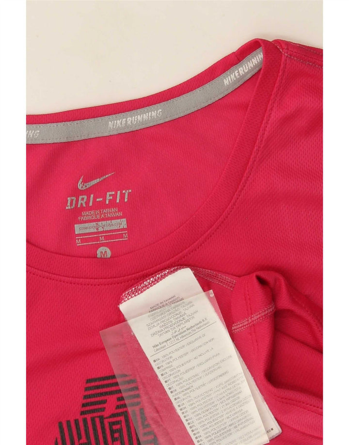 Tricou grafic Nike Dri Fit pentru femei Top UK 12 Poliester roz mediu