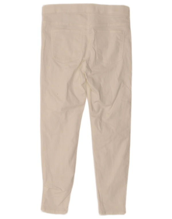 Marks & Spencer Pantaloni casual crop pentru femei UK 12 Medium W30 L25 Alb