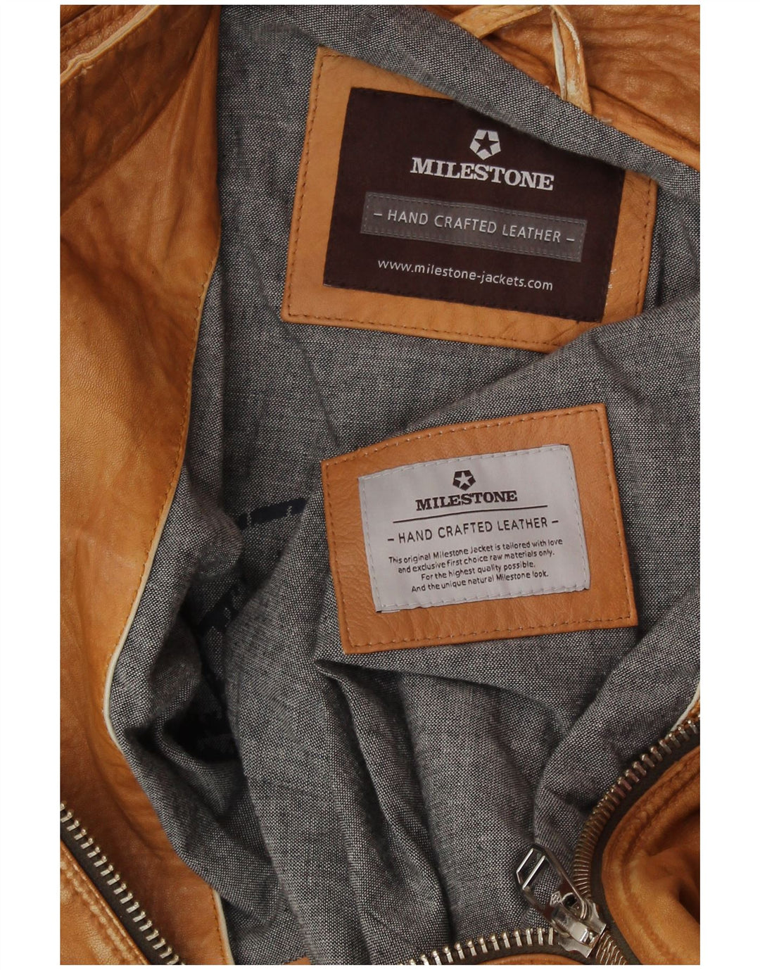 Jachetă de piele pentru bărbați MILESTONE UK 40, mare, bej