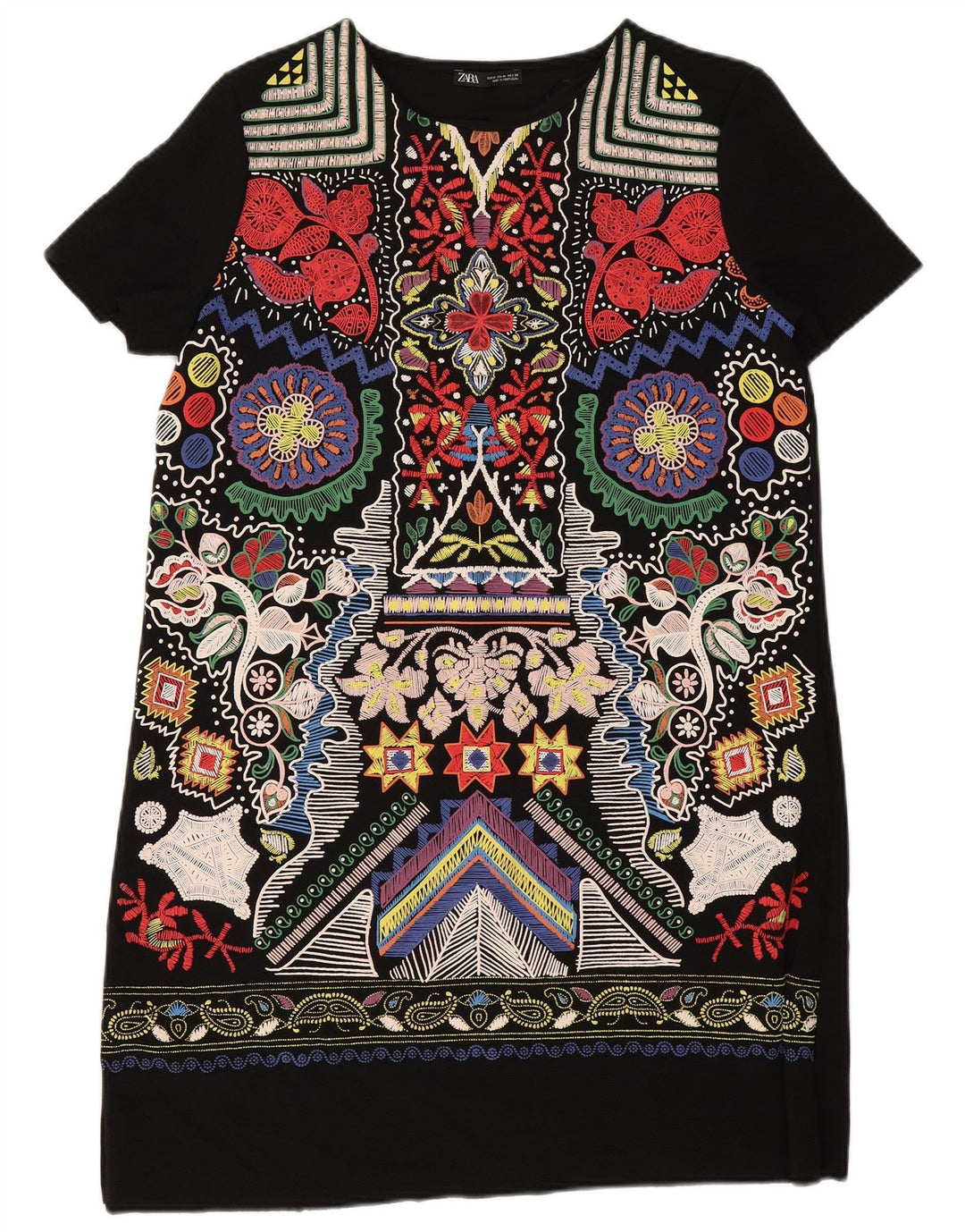 Rochie Schimbată pentru Damă Zara cu model abstract UK 14 Medium Black