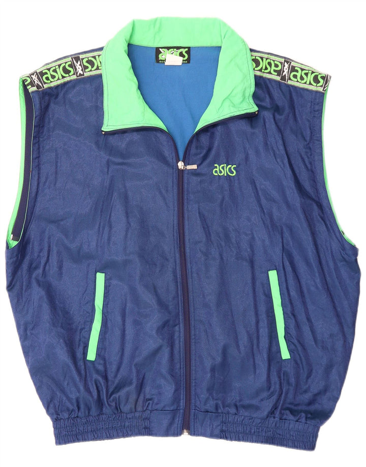 Jachetă de top pentru trening grafic ASICS pentru bărbați IT 54 XL, albastru, bloc de culoare