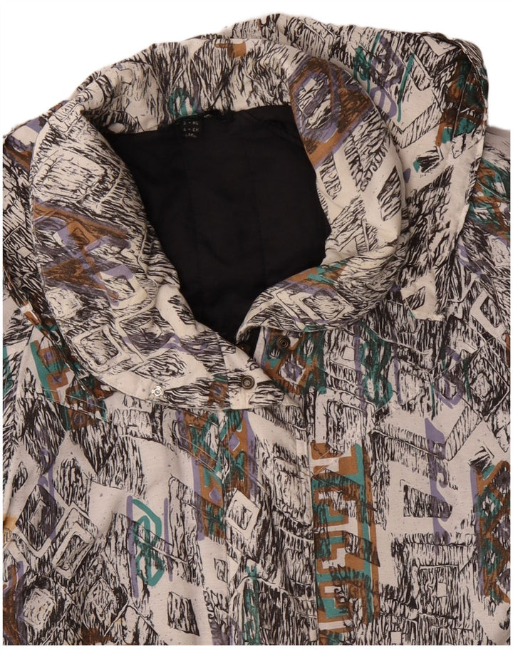 VINTAGE haină de vânt pentru femei UK 10 mic, multicoloră, geometrică