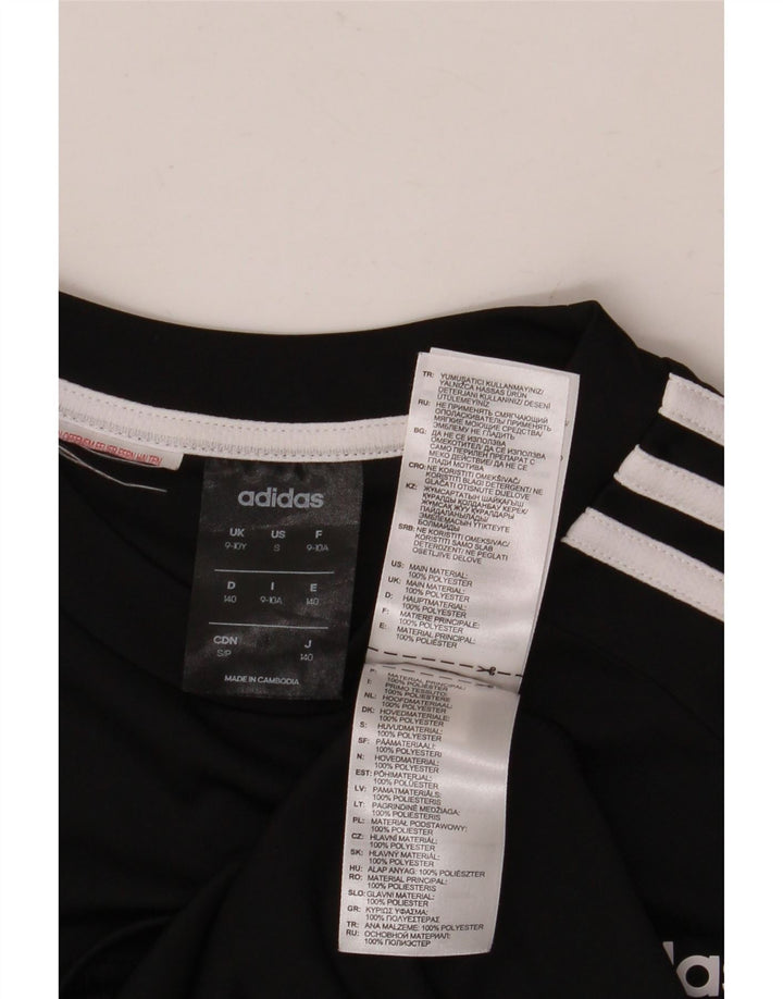 Tricou Adidas Climalite pentru baieti Top 9-10 ani poliester negru