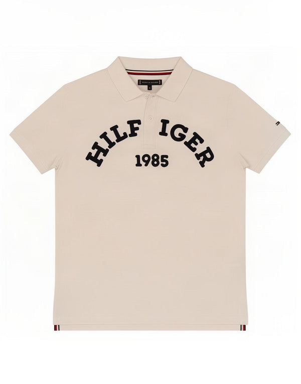 Tricou polo cu grafica Tommy Hilfiger pentru baieti 13-14 ani, bumbac alb