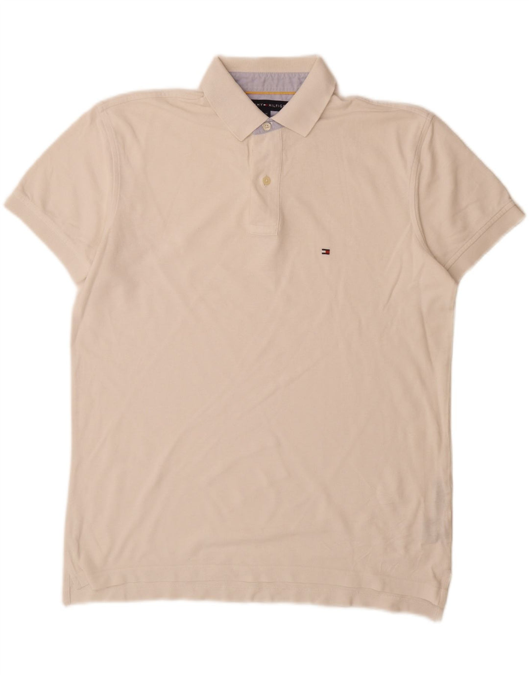 Tricou polo Tommy Hilfiger pentru bărbați, bumbac alb mediu