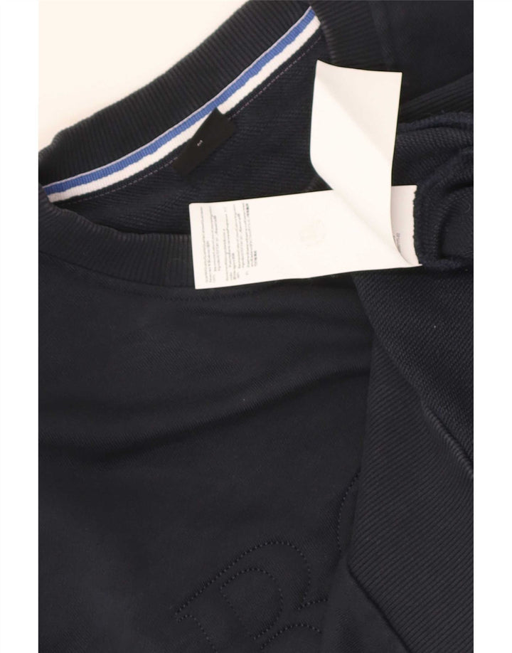 Hanorac grafic pentru bărbați Hugo Boss Pulover mediu din bumbac bleumarin