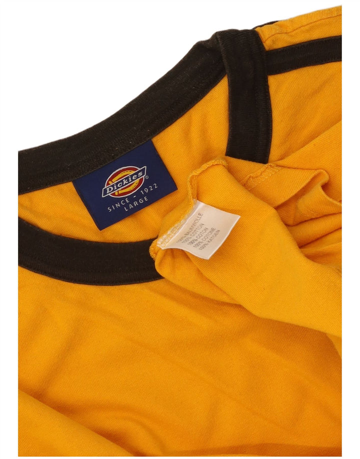 DICKIES Top grafic pentru bărbați cu mânecă lungă, mare portocaliu, bumbac color bloc