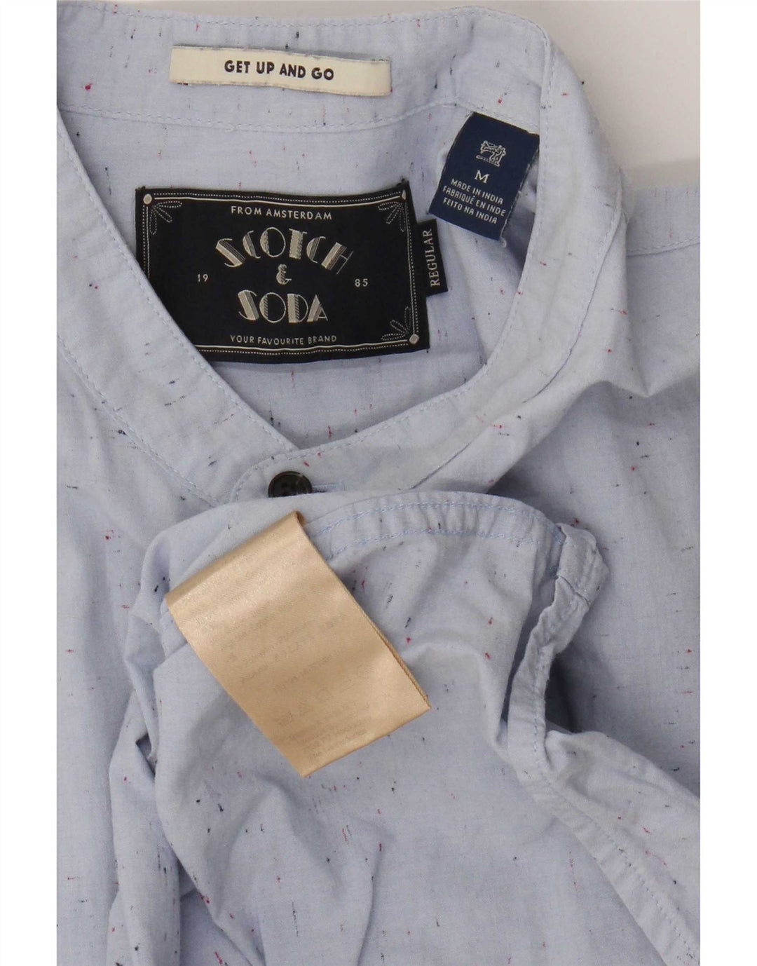 Cămașă pentru bărbați Scotch & Soda, bumbac cu pete albastru mediu
