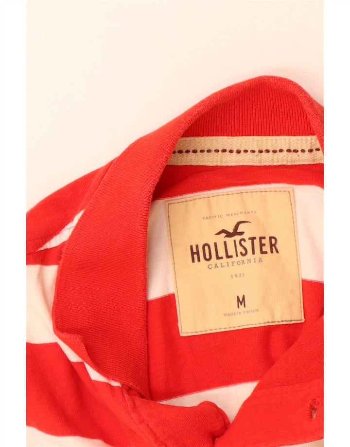 Cămașă polo HOLLISTER pentru bărbați cu dungi roșii medii
