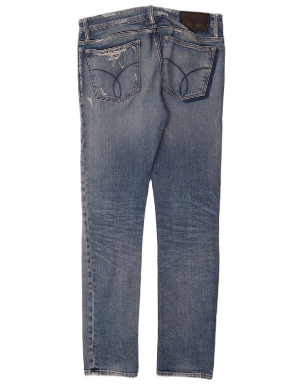 Calvin Klein Blugi Slim Distressed pentru bărbați W32 L34 Bumbac albastru