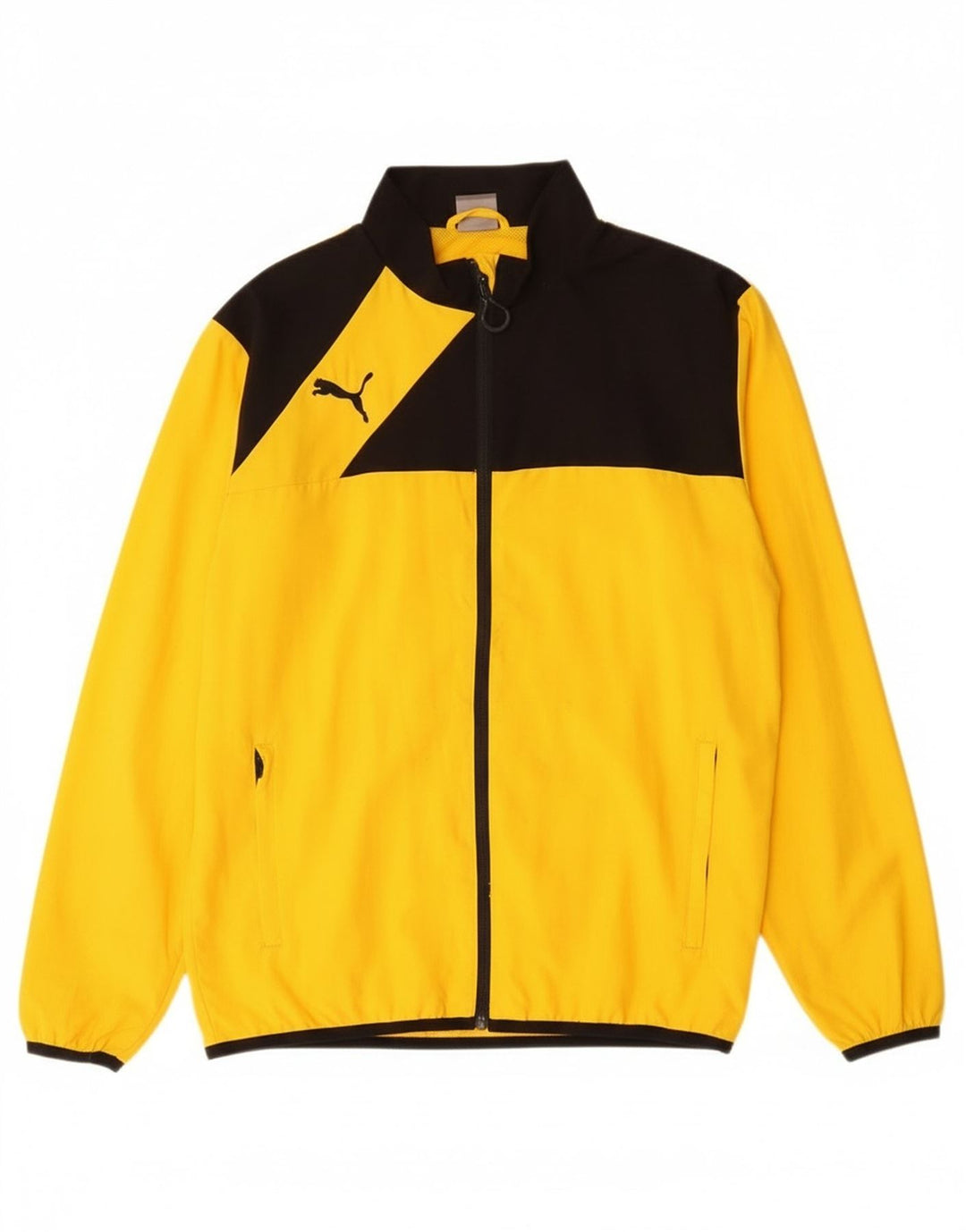 Jachetă de trening pentru bărbați Puma, din poliester color block, galben mediu