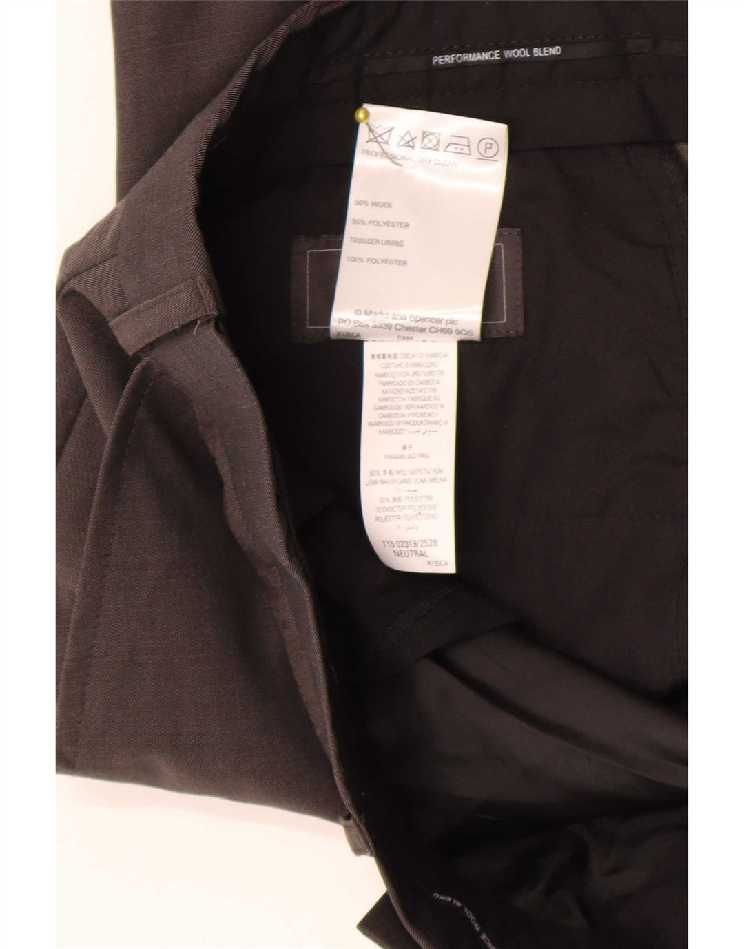 Pantaloni de costum pentru bărbați Marks & Spencer, cu tăiere obișnuită, L36 L29 Lână maro