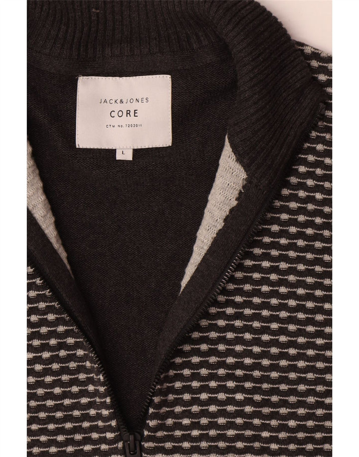 Pulover cardigan Jack & Jones pentru bărbați, mare, gri geometric