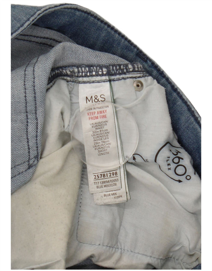 Blugi drepti pentru bărbați Marks & Spencer W32 L29 Bumbac albastru