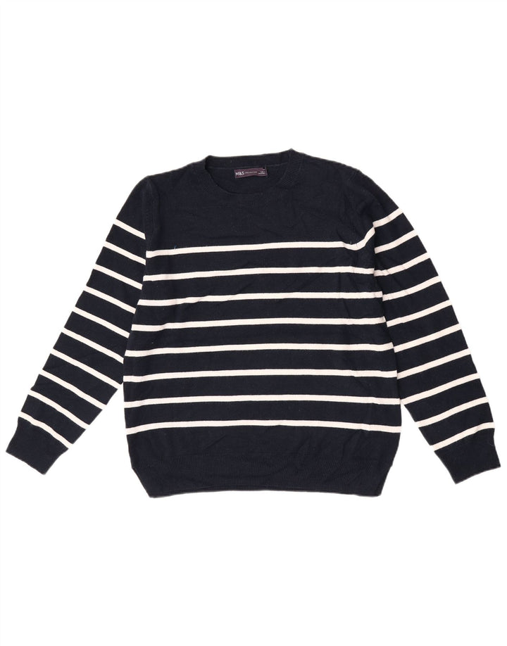Pulover pentru femei Marks & Spencer cu decolteu triplu UK 14 Medium Bleumarin