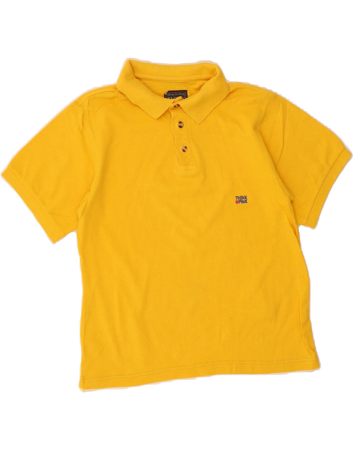 THINK PINK Mens Polo Shirt Small Yellow Vintage Think Pink and Second-Hand Think Pink from Messina Hembry 