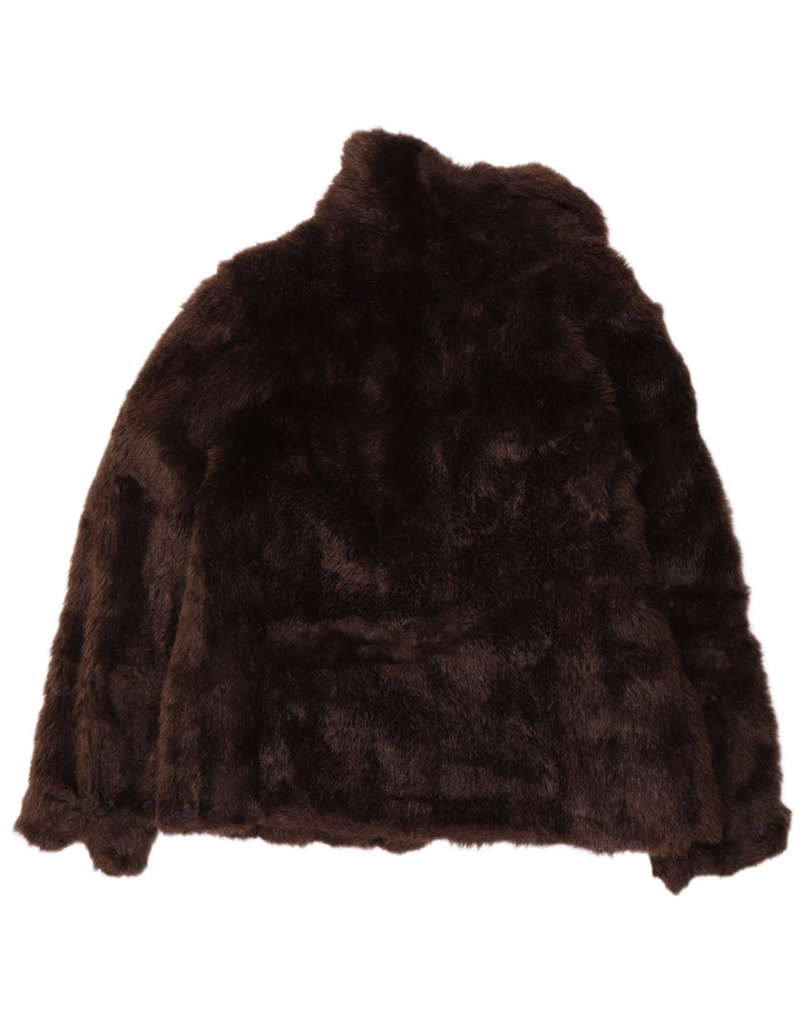 Jachetă de blană artificială pentru femei Marno Mink UK 14 Maro mediu Modacryl