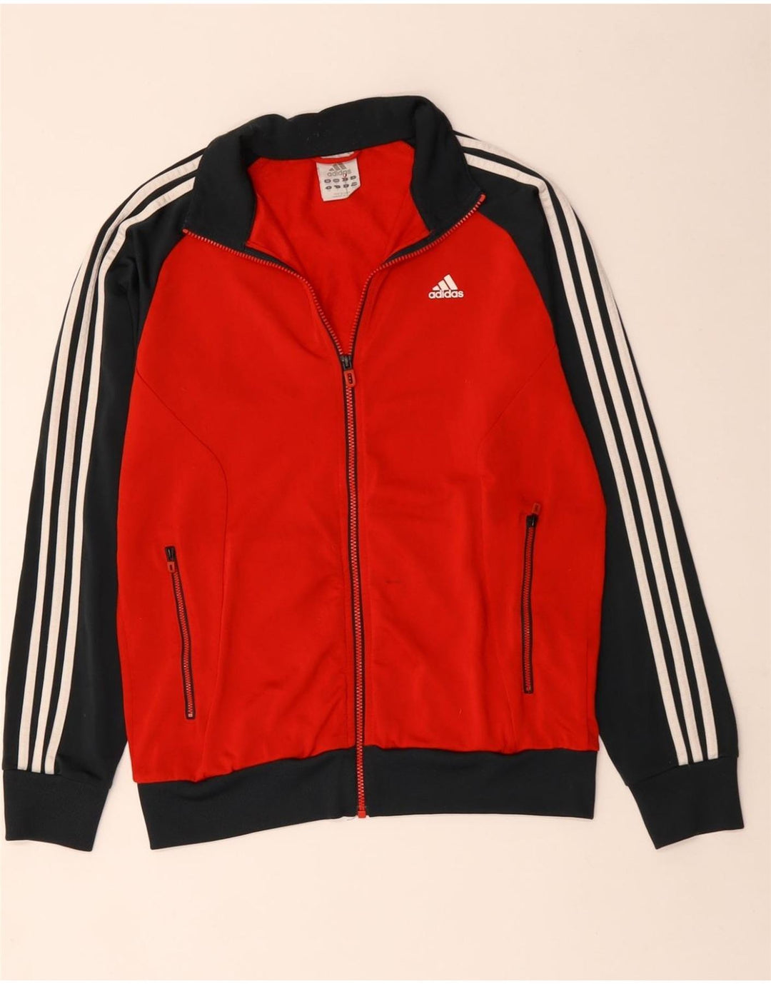 Jachetă de trening pentru bărbați ADIDAS UK 40/42 Poliester color bloc roșu mediu