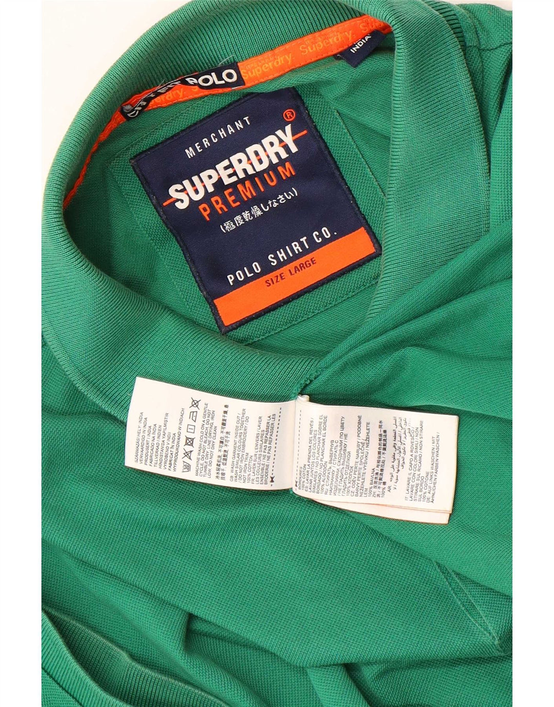Tricou polo pentru bărbați Superdry, bumbac verde mare