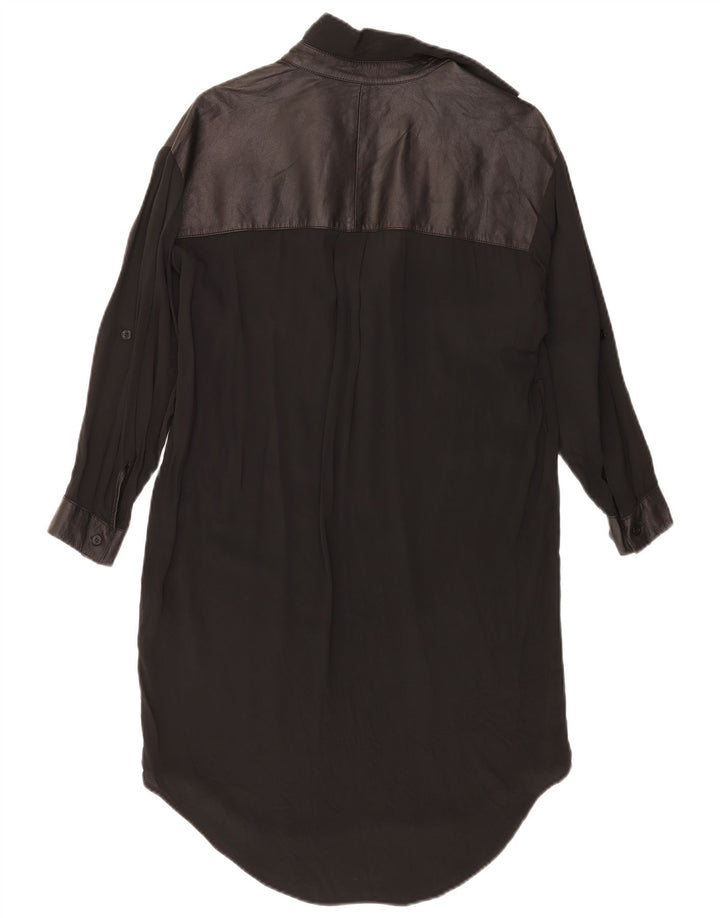 Rochie oversized Shift Vintage pentru femei UK 14 Medium Black Acetat