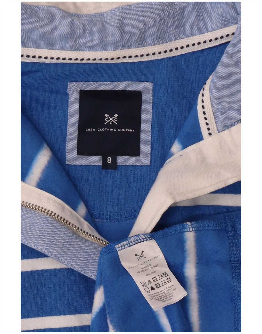 Crew Clothing Hanorac supradimensionat pentru femei Pulover UK 8 Bumbac albastru mic