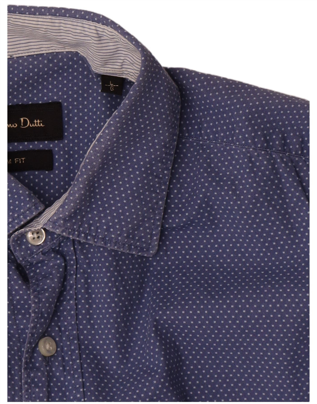 Cămașă Massimo Dutti pentru bărbați, slim fit, mare, albastru, bumbac cu buline