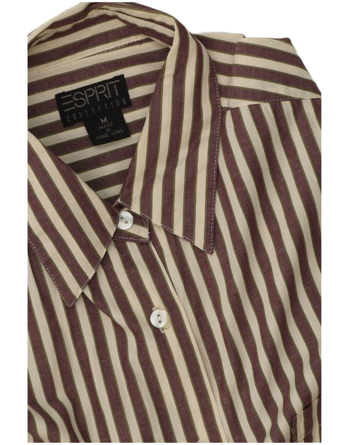 Cămașă supradimensionată pentru femei Esprit UK 14 Medium Brown Pinstripe