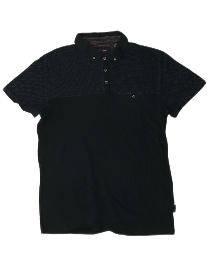 Tricou polo pentru bărbați Ted Baker, mărimea 3, bumbac cu pete verde mediu