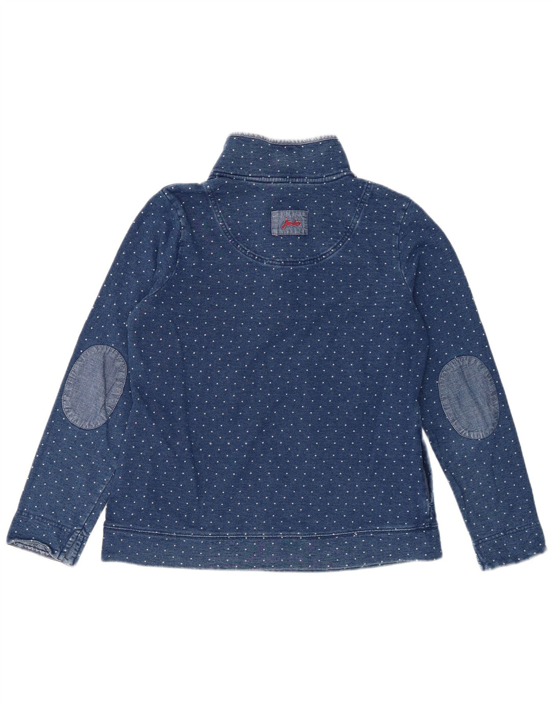 Pulover pentru damă Joules, cu gât cu nasturi, cu buline albastre medii UK 12