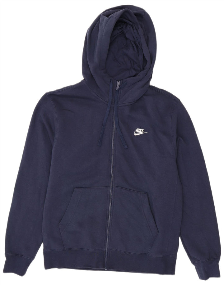Pulover Nike pentru bărbați, cu fermoar, bumbac, albastru, mediu