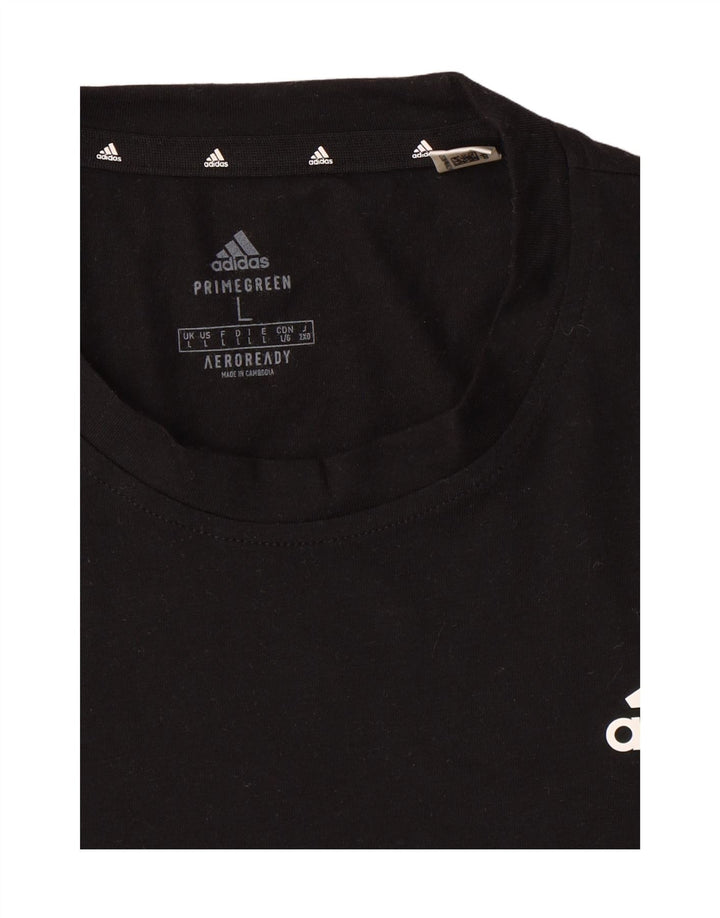 ADIDAS Mens Aeroready T-Shirt Top Large Black Vintage Adidas and Second-Hand Adidas from Messina Hembry 