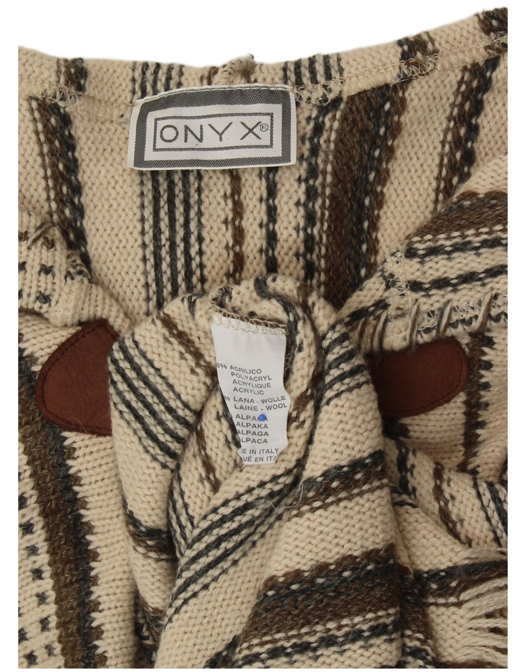 ONYX Pulover cardigan supradimensionat cu glugă pentru femei UK 18 XL Bej cu dungi