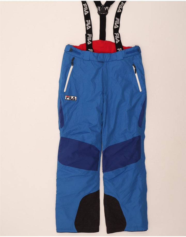 Pantaloni de schi Fila pentru bărbați cu grafică, albastru, poliester color bloc