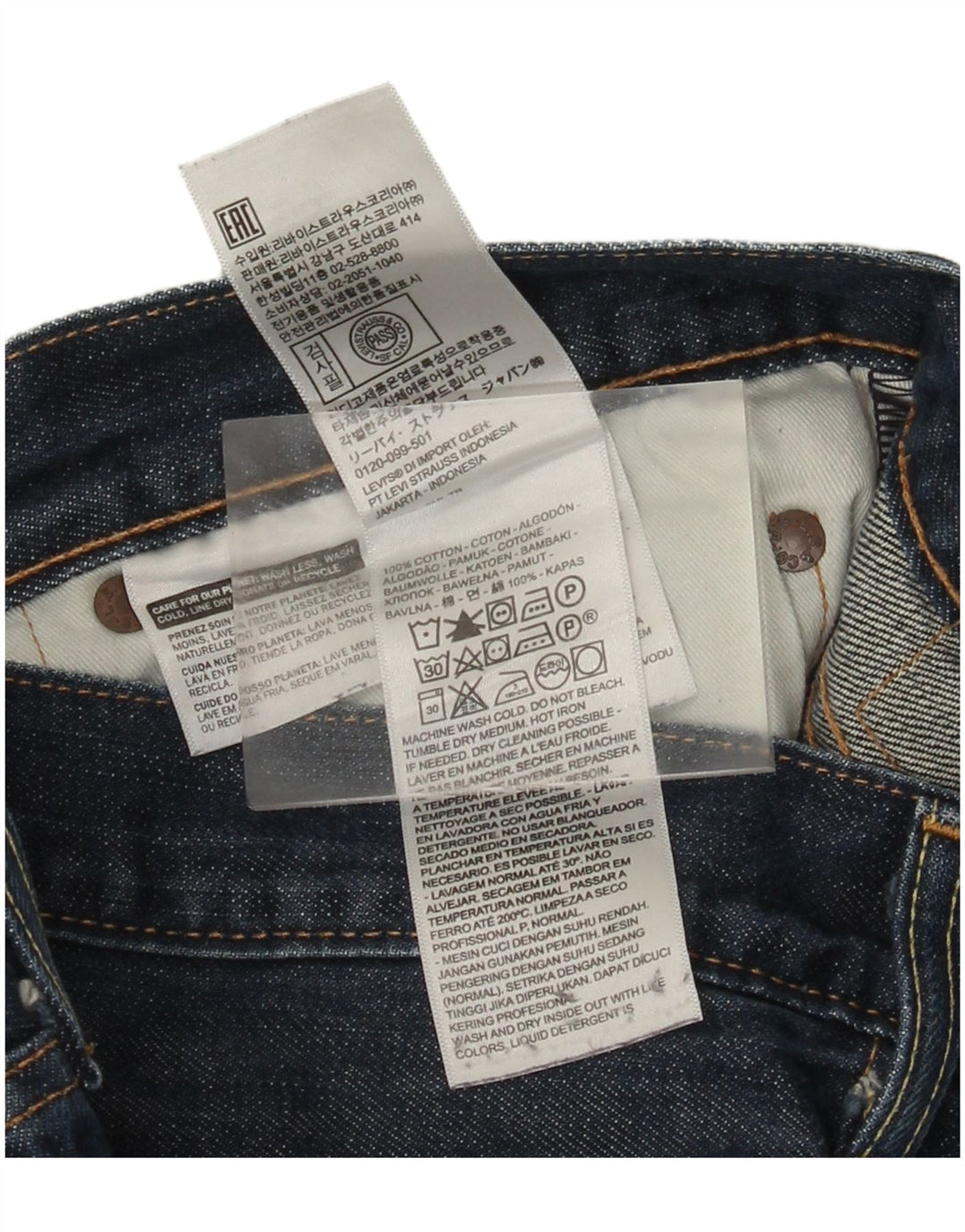 Blugi drepti pentru bărbați Levi's 501 W36 L30 Bumbac albastru