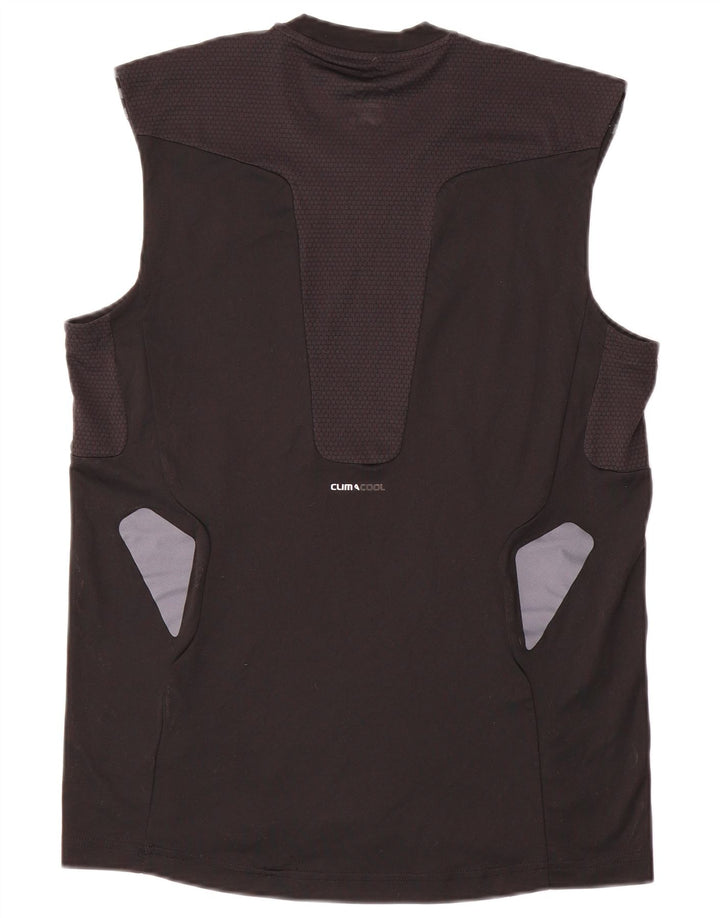 ADIDAS Mens Climacool Vest Top Mediu Negru Poliester Colorblock