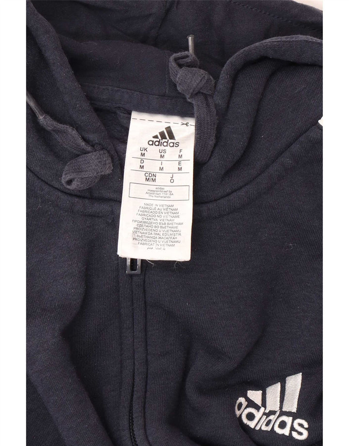 Pulover Adidas pentru bărbați, cu fermoar, bumbac, albastru, mediu
