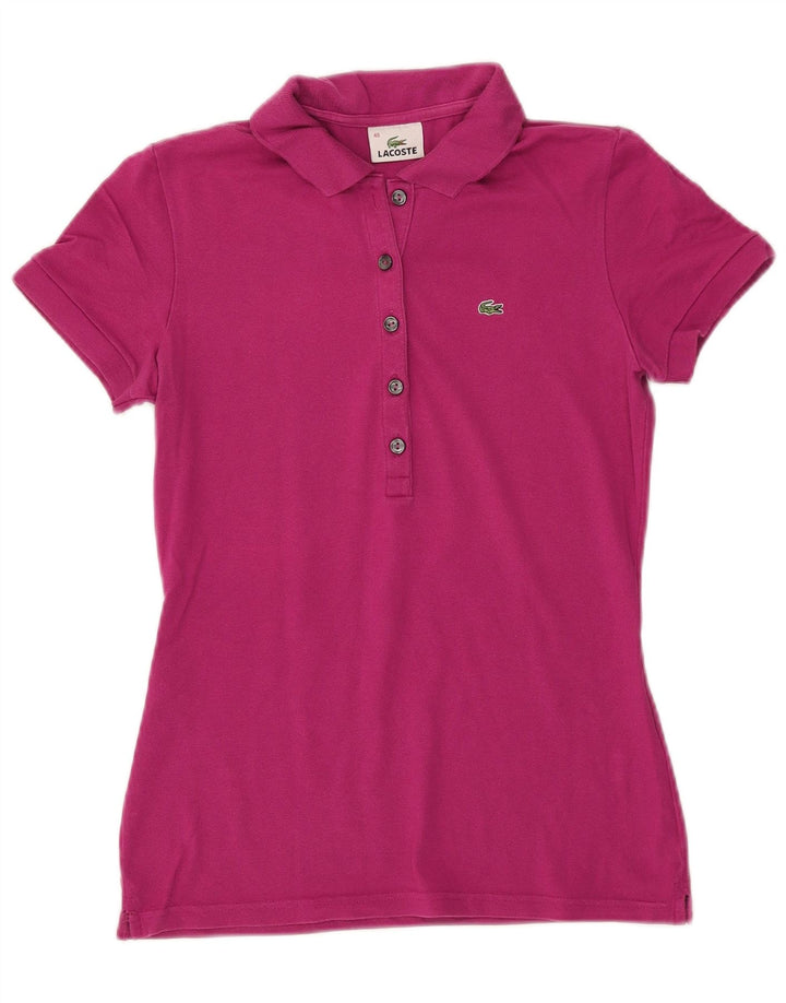 Tricou polo Lacoste pentru femei marimea 40 bumbac roz mediu