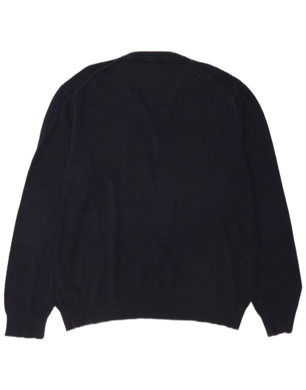 Pulover cu decolteu în V pentru bărbați Marks & Spencer, bumbac bleumarin 2XL
