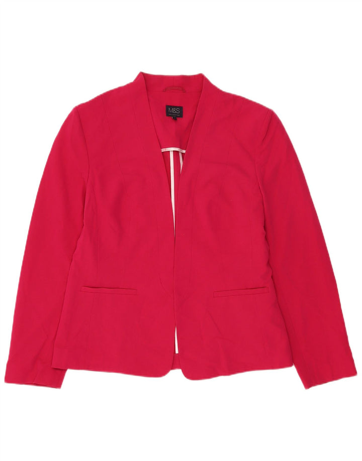 Jachetă pentru femei Marks & Spencer Open Blazer UK 14 Poliester roz mediu