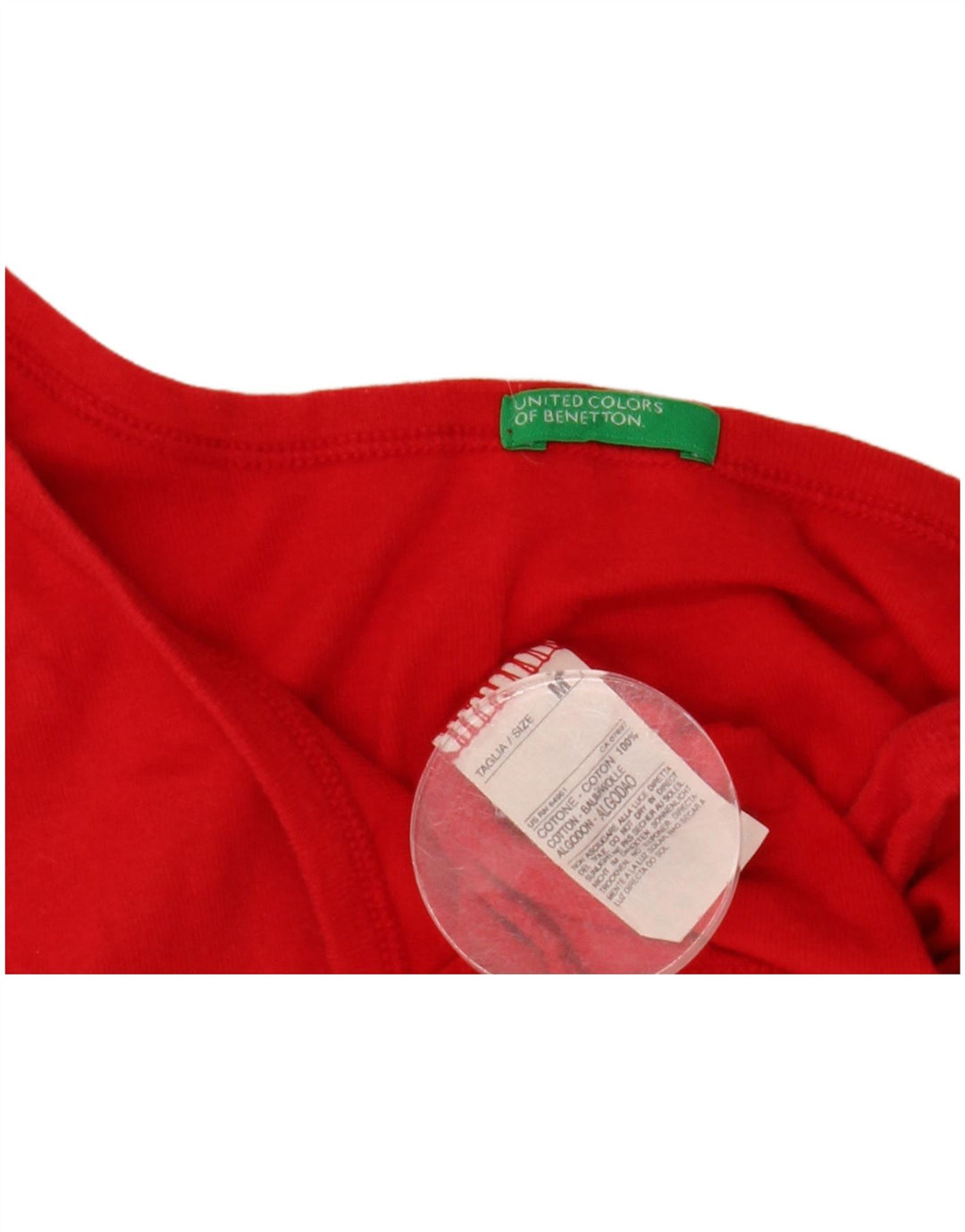 BENETTON Cami Top pentru femei UK 12 Medium Red Bumbac