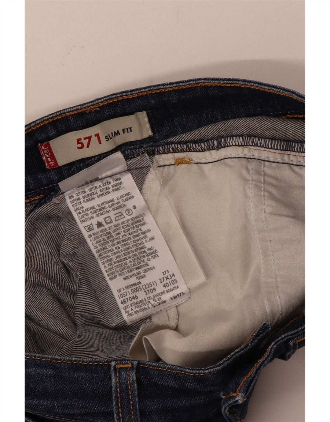 Blugi Levi's 571 Slim pentru femei W27 L34 Bumbac albastru