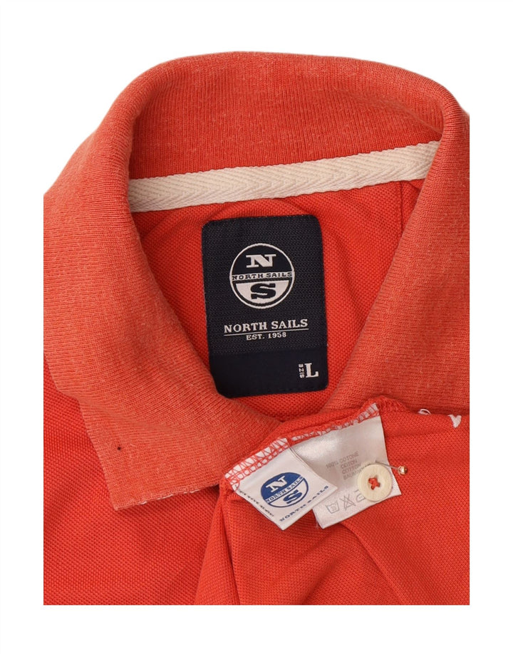 Tricou polo cu grafică North Sails pentru bărbați, bumbac portocaliu mare
