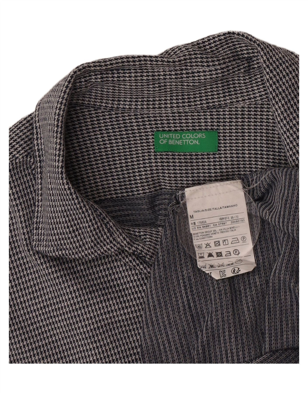 Cămașă Benetton pentru bărbați, bumbac cu picior de gală, gri mediu