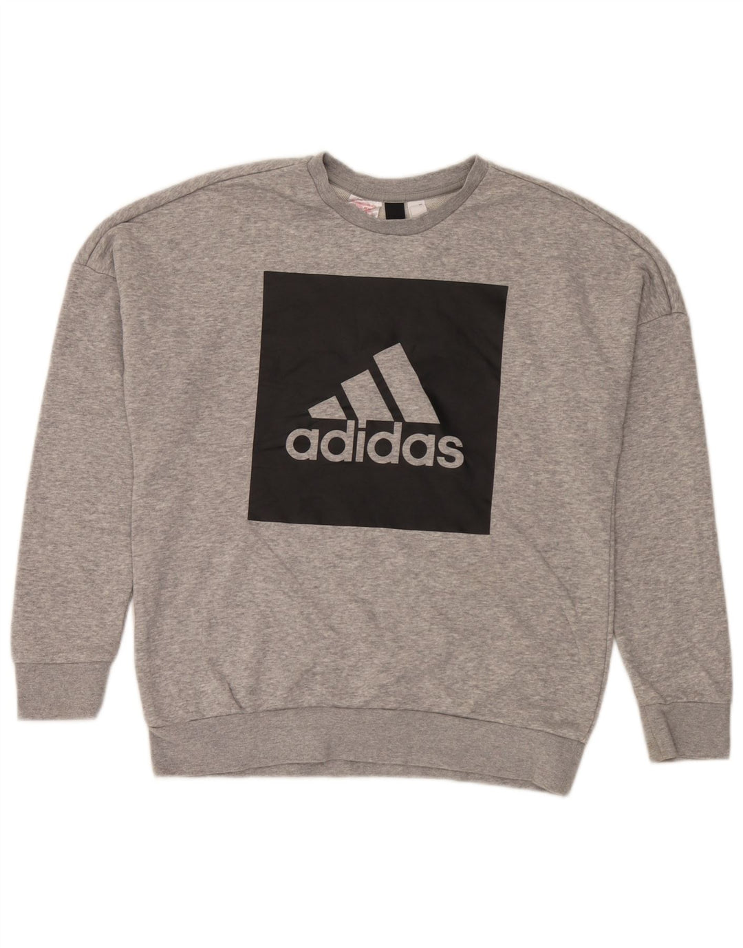 Hanorac cu grafic pentru băieți Adidas 13-14 ani, bumbac gri