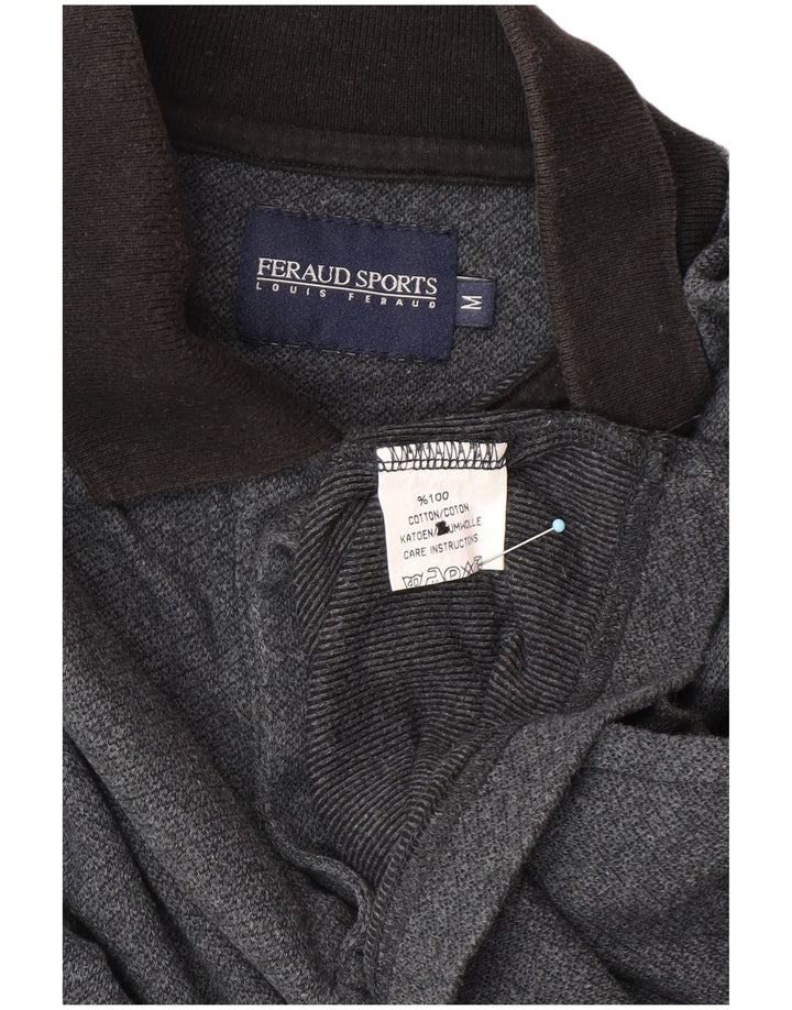 LOUIS FERAUD Tricou polo cu mânecă lungă pentru bărbați, bumbac gri mediu