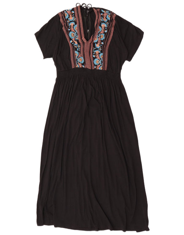 Rochie Maxi pentru Damă Marks & Spencer UK 20 2XL Bumbac Floral Negru