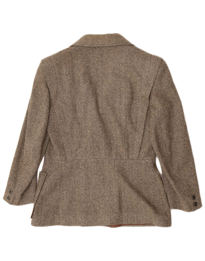 Blazer vintage pentru femei UK 12 Medium Green Herringbone Classic