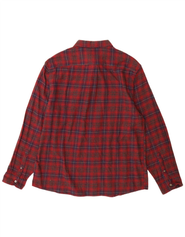 Cămașă de flanel pentru bărbați Marks & Spencer, XL, roșu, din bumbac