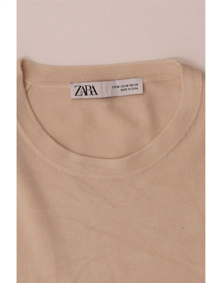 Pulover pentru damă Zara, cu gât turnut, UK 12, viscoză, bej mediu
