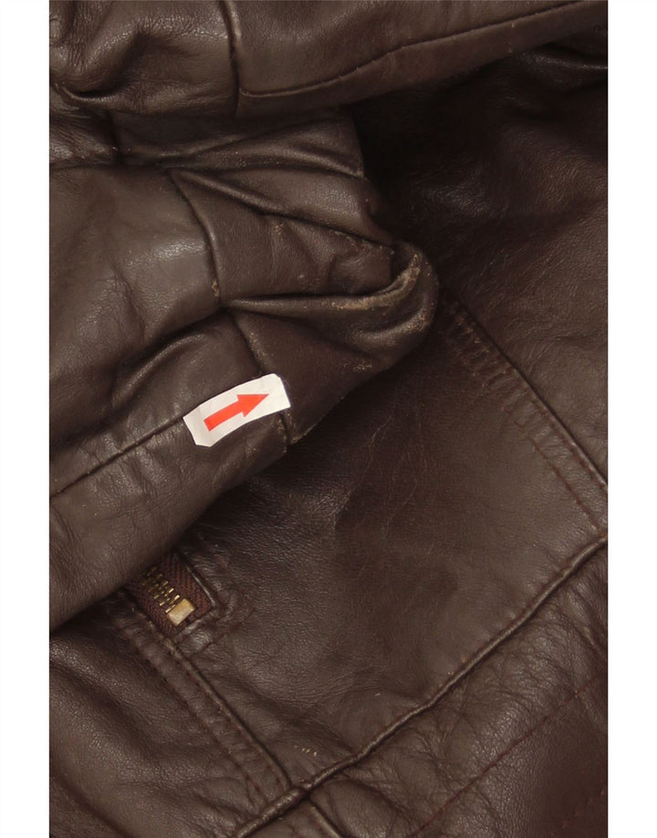 Jachetă de piele vintage pentru bărbați UK 38 din piele maro medie